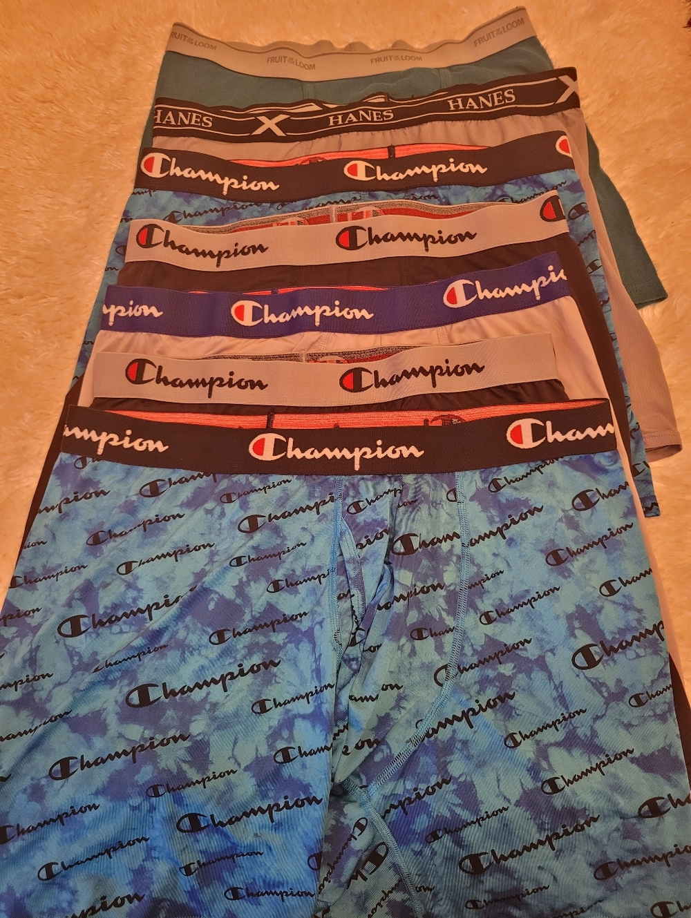 Champion Hanes Fruit Of The Loom Bundle Of 8 Men Underwear Size XL Like New!!